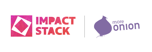 The logos of Impact Stack and More Onion